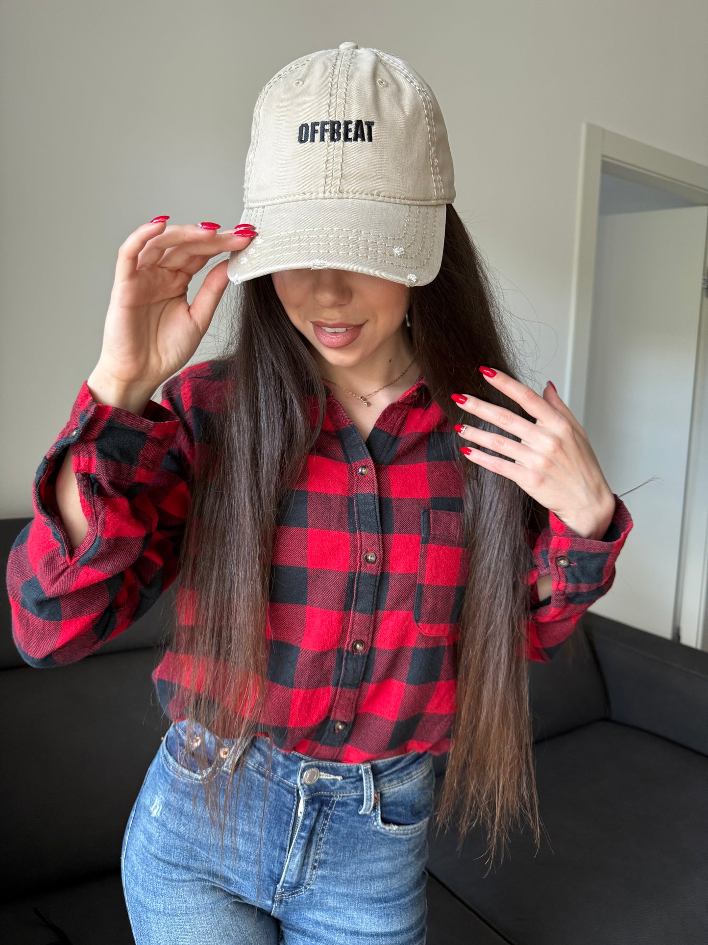 "OFFBEAT" DISTRESSED CAP (WITH YOUR NAME)